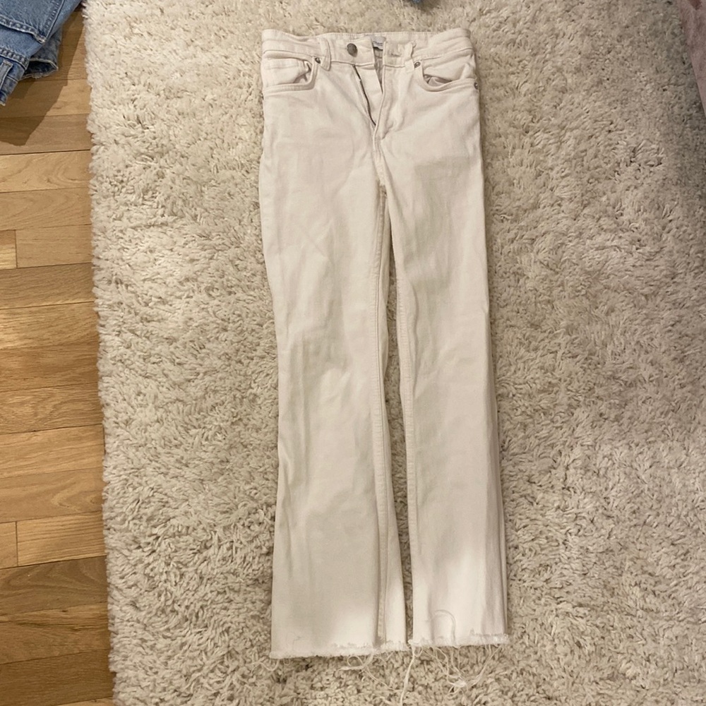 White Zara flare jeans